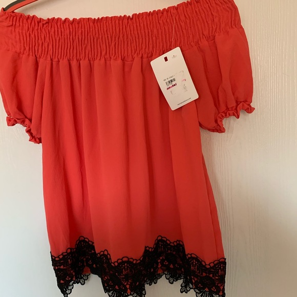 Orange Off The Shoulder Top - Picture 6 of 6